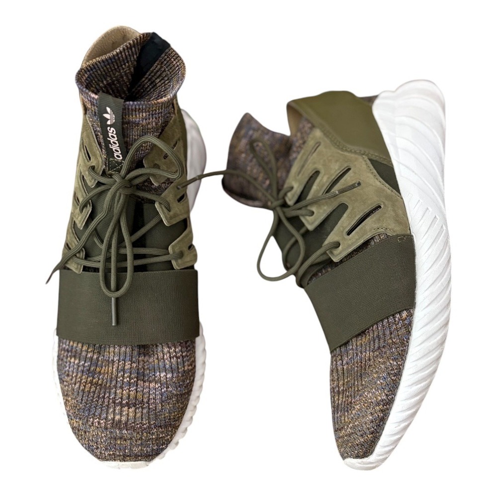 Adidas sz 11 Tubular Doom Primeknit Mens Sneakers Trace Olive Mystery‎ Brown